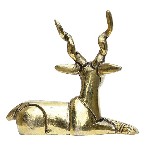 Premium Brass Deer Figurines (Set of 2) for Home Decor, Living Room Centerpiece, Office Desk