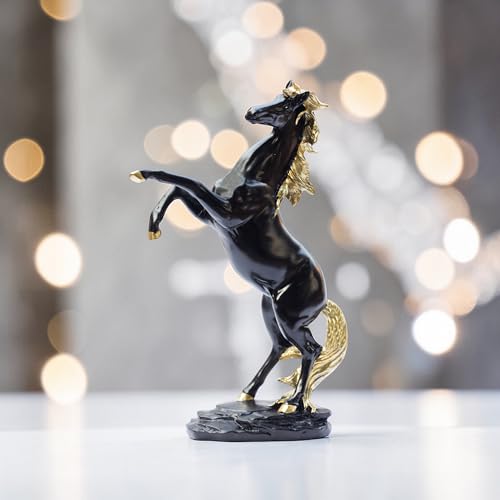Bronze Finish Horse Pair Showpiece | Two Running Horses Figurine for Home Decor
