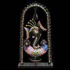 Ganesh Tea Light Candle Diya with Ringing Bell Decorative Metal Statue Showpiece for Living Room Home Decor, Tabletop