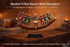 Handcrafted Santhal Tribal Dancer Metal Showpiece | Ethnic Indian Folk Art Home Decor | Decorative Table & Wall Hanging