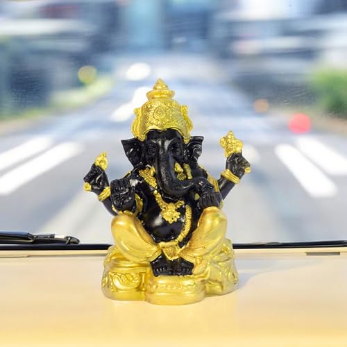 Divine Lord Ganesha Idol Dashboard Showpiece | 5-Inch Auspicious Statue for Car, Home Temple