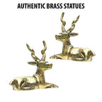 Premium Brass Deer Figurines (Set of 2) for Home Decor, Living Room Centerpiece, Office Desk