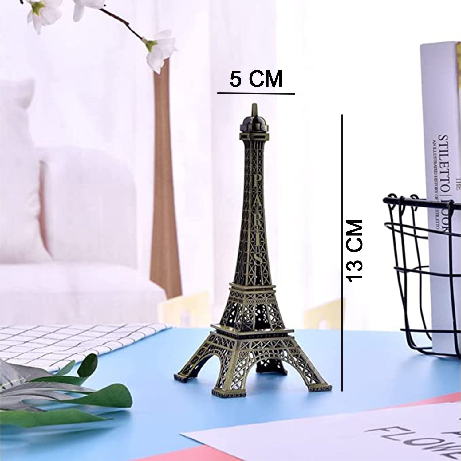 Eiffel Tower metal craft with an elegant antique finish.