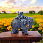 Polyresin 6" Elephant with Baby Statue for Home Decor – Vastu & Feng Shui Good Luck Symbol