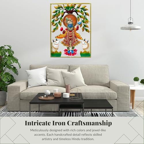 Lord Shrinathji Iron Metal Wall Décor (24x18in)
