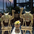 Luxurious Gold Camel Statue Set - Intricately Detailed Poly-Resin Home Décor Showpiece - Gift for Living Room, Office, Shelf & Mantel - Set of 2 Decorative Camels, 9.5” & 8.5”