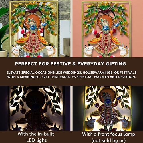 Lord Shrinathji Iron Metal Wall Décor (24x18in)