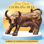 Mecha Bull Steampunk Decor Figurine – 7" Mechanical Bull Showpiece in Metallic Gold