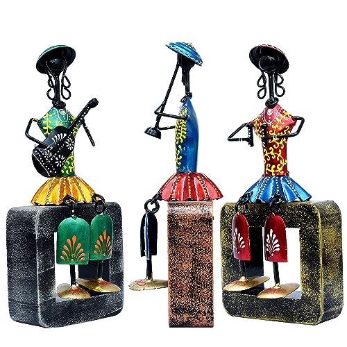 Musician Dolls Wall Hanging Metal Showpieces Handmade Iron Home Decor Tabletop Statues for Living Room