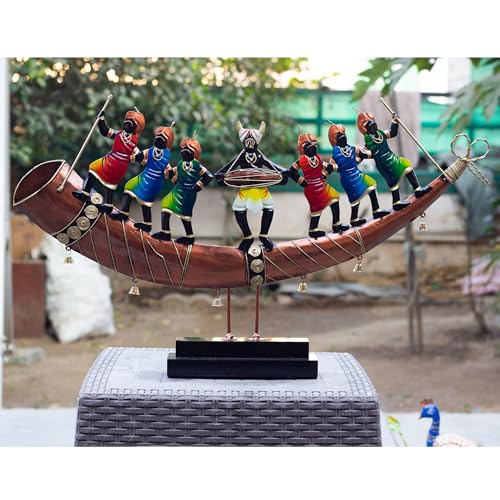 Handcrafted Santhal Tribal Dancer Metal Showpiece | Ethnic Indian Folk Art Home Decor | Decorative Table & Wall Hanging