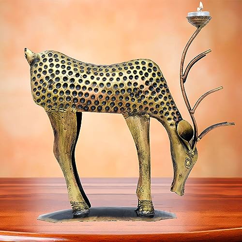 Ganesh Tea Light Candle Diya with Ringing Bell Decorative Metal Statue Showpiece for Living Room Home Decor, Tabletop