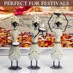 Traditional Tribal Tealight Holder Showpieces – Handmade Ethnic Decor for Home, Diwali, Wedding, Festivals