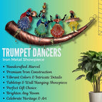 Trumpet Dancers Iron Metal Showpiece, Rajasthani Folk Art Decor