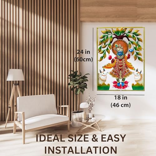 Lord Shrinathji Iron Metal Wall Décor (24x18in)