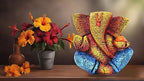 Ganesha Idol Shree Gajanand Ganpati Murti 6 inch Vinayak Poly Fibre Resin Statue for Home Temple, Living Room Decor