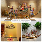 Handcrafted Rajasthani Trumpet Horn Metal Wall Decor with LED Lights