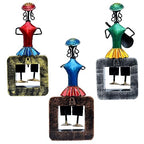 Musician Dolls Wall Hanging Metal Showpieces Handmade Iron Home Decor Tabletop Statues for Living Room