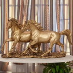 Galloping Horses Statue Showpiece for Living Room, Home Decor, Symbol of Success Tabletop Figurine for Weddings