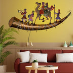 Handcrafted Rajasthani Trumpet Horn Metal Wall Decor with LED Lights