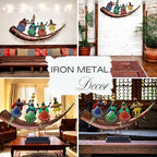 Trumpet Dancers Iron Metal Showpiece, Rajasthani Folk Art Decor
