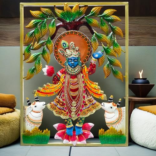 Lord Shrinathji Iron Metal Wall Décor (24x18in)
