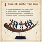 Handcrafted Santhal Tribal Dancer Metal Showpiece | Ethnic Indian Folk Art Home Decor | Decorative Table & Wall Hanging