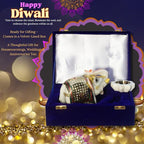 Diwali Gift Set with Handcrafted 5-Inch Marble Elephant & 3-Inch Marble Diya – Ideal for Home Decor, Vastu, Feng Shui