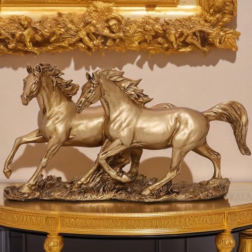 Galloping Horses Statue Showpiece for Living Room, Home Decor, Symbol of Success Tabletop Figurine for Weddings