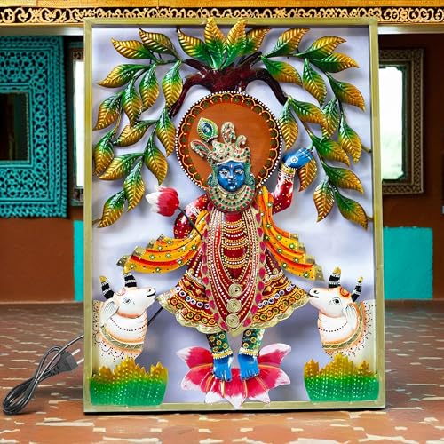 Lord Shrinathji Iron Metal Wall Décor (24x18in)