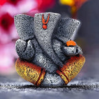 Ganesha Idol Shree Gajanand Ganpati Murti 6 inch Vinayak Poly Fibre Resin Statue for Home Temple, Living Room Decor
