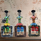 Musician Dolls Wall Hanging Metal Showpieces Handmade Iron Home Decor Tabletop Statues for Living Room