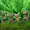 Playful Solar-Powered Resin Adorable Frog Statue – Perfect Garden and Indoor Decor with Auto Light-Up Eyes (The Frog Family)