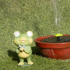 Playful Solar-Powered Resin Adorable Frog Statue – Perfect Garden and Indoor Decor with Auto Light-Up Eyes (Butterfly)