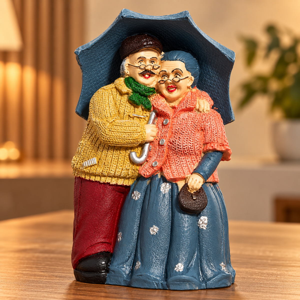 Dada Dadi Statue Showpiece – Hand-Painted Lovely Detailed Couple Figurine for Home Decor & Gifts (Dada Dadi 2)
