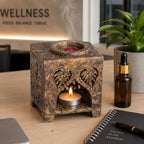 Marble Tealight Diffuser for Home Spa Office | 20 ml Oil & 4 Candles