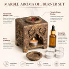 Marble Tealight Diffuser for Home Spa Office | 20 ml Oil & 4 Candles