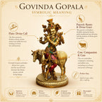 Govinda Gopala Statue, Lord Krishna and Cow Idol Showpiece