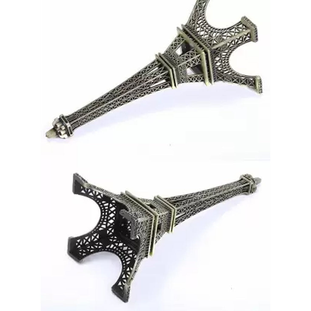 Bottom view of the detailed Paris Eiffel Tower metal craft.