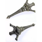 Bottom view of the detailed Paris Eiffel Tower metal craft.