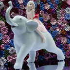 Adorable 8" Elephant & Girl Statue – Resin Tabletop Home Decor for Living Room, Showroom – Gift for Anniversary