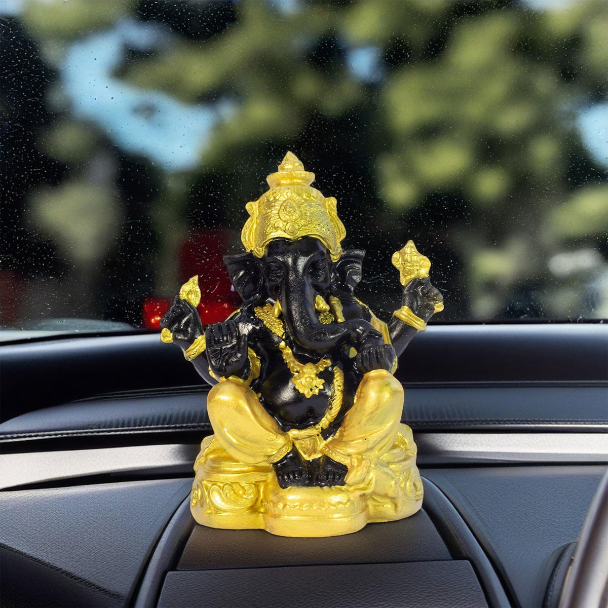 Divine Lord Ganesha Idol Dashboard Showpiece | 5-Inch Auspicious Statue for Car, Home Temple