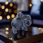 Polyresin 6" Elephant with Baby Statue for Home Decor – Vastu & Feng Shui Good Luck Symbol
