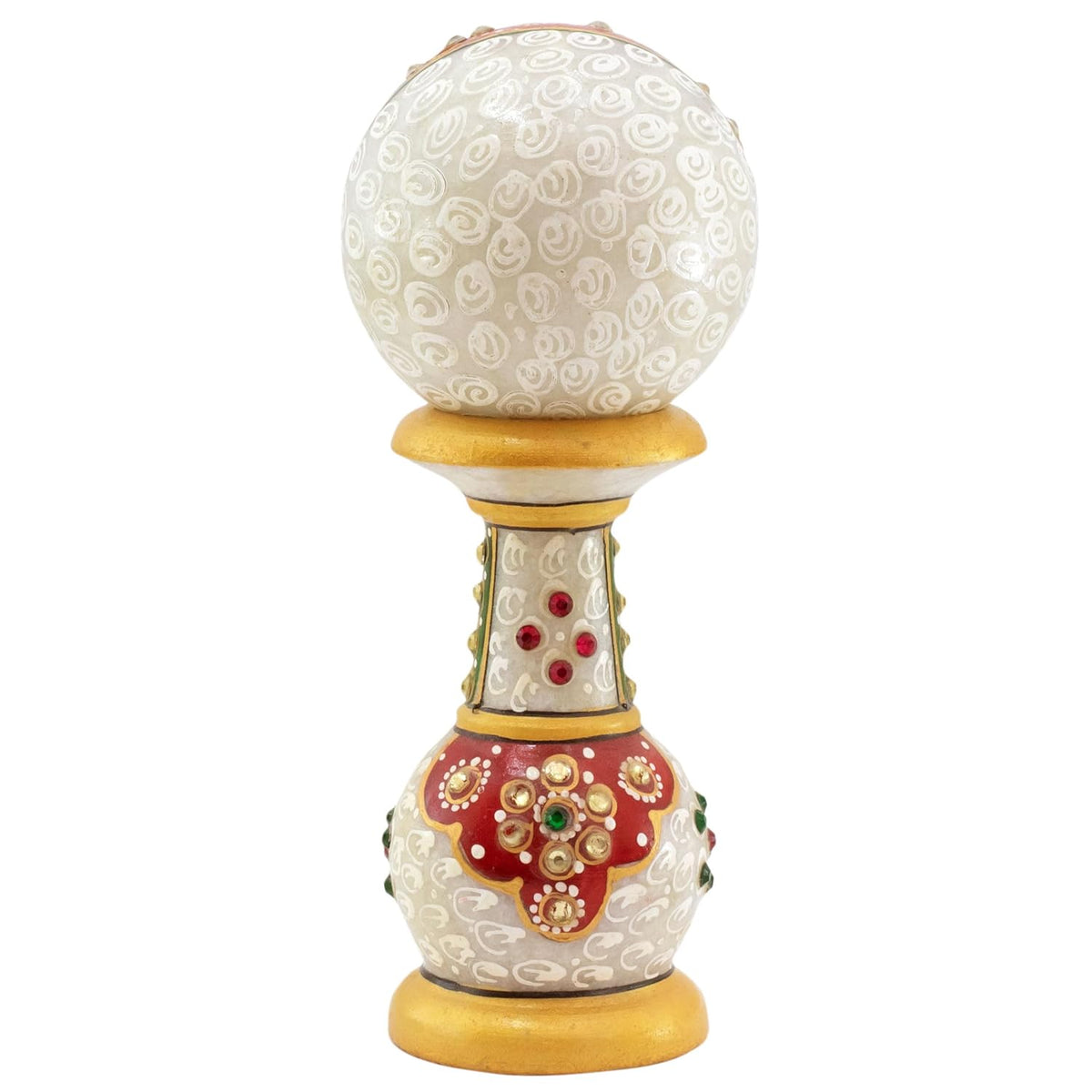 Table Clock Decorative Showpiece Rajasthani Fine Meenakari Work Marble Clock Home Decor for Study Table, Work Desk
