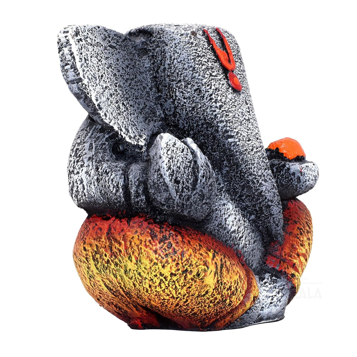 Ganesha Idol Shree Gajanand Ganpati Murti 6 inch Vinayak Poly Fibre Resin Statue for Home Temple, Living Room Decor