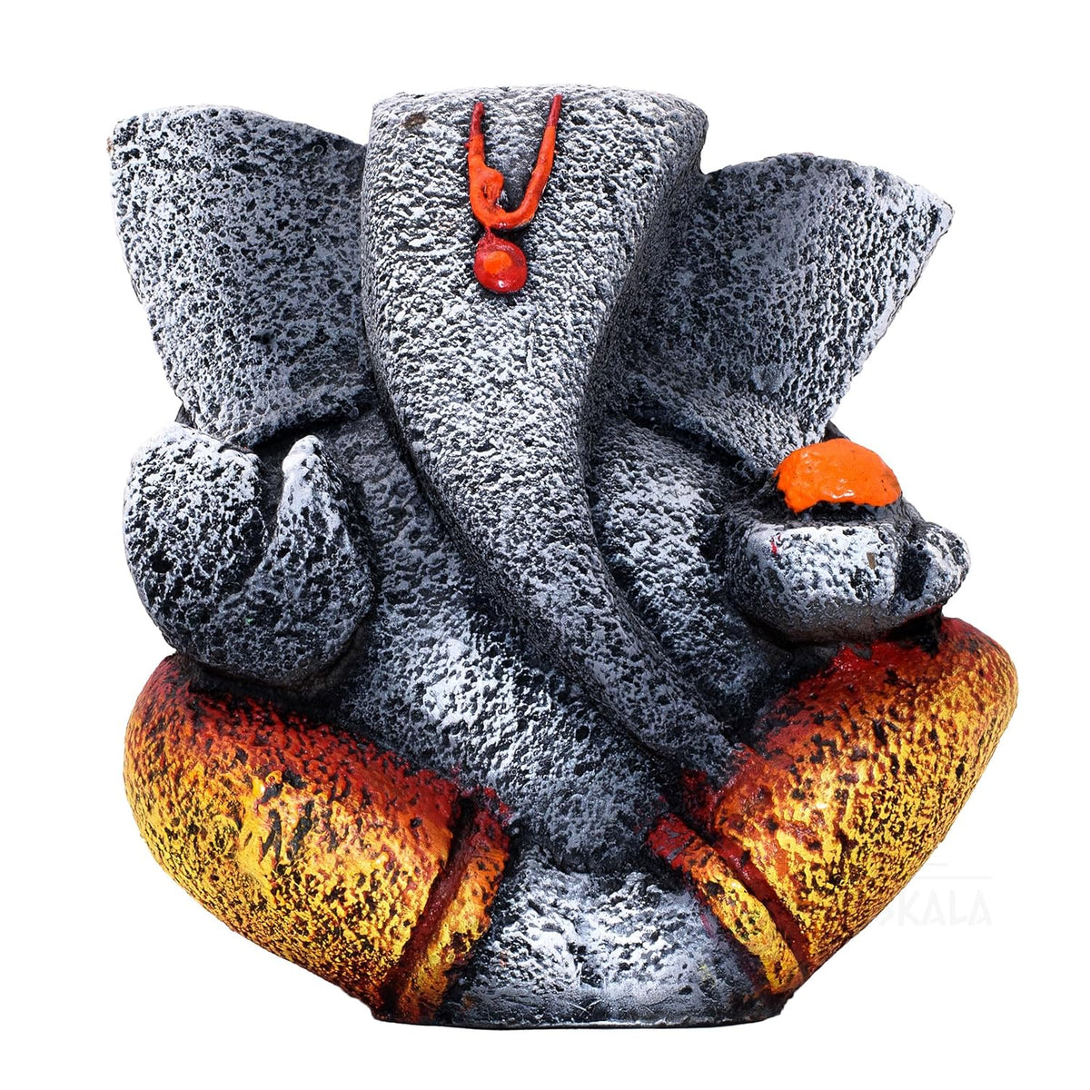 Ganesha Idol Shree Gajanand Ganpati Murti 6 inch Vinayak Poly Fibre Resin Statue for Home Temple, Living Room Decor
