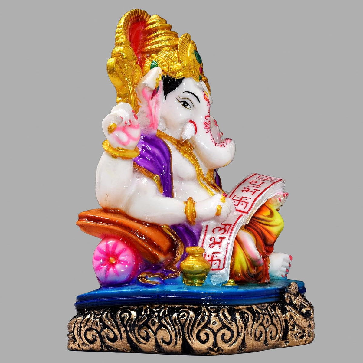 Ganesha Shubh Labh Statue 7.5 inch Poly Resin Figurine Showpiece for Home Temple Idol, Ganesh Chaturthi