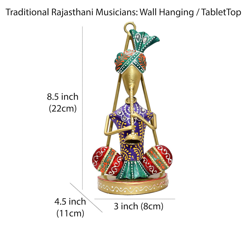 Traditional Musicians (Set of 3) Tabletop/Wall Hanging Metal Wall Decor Statues for Living Room