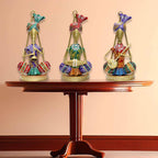 Traditional Musicians (Set of 3) Tabletop/Wall Hanging Metal Wall Decor Statues for Living Room