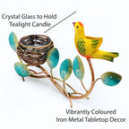 Metal Bird Home Decor Showpiece Tealight Candle Holder, Tabletop Decorative Item for Living Room, Dinner Table