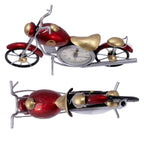 Vintage Royal Bullet Motor Bike with Antique Clock | Rustic Iron Metal Decor Showpiece for Study Table, Desk, Office